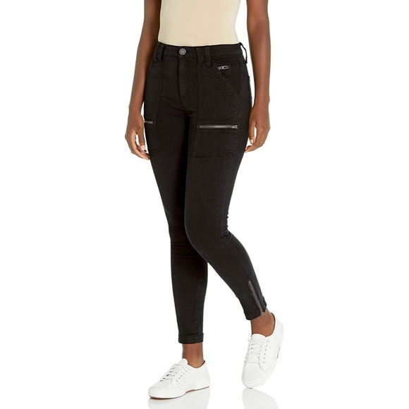 Joie Denim - Joie Women's High Rise Park Zip Pocket Black Skinny Cargo Jeans NWT